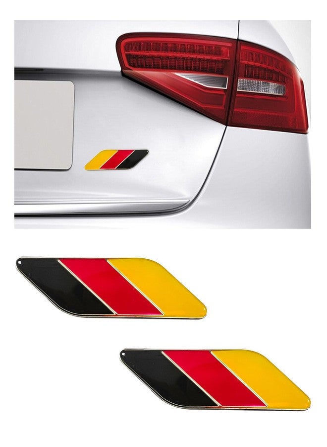 Dickno 2 PCS 3D Tricolor Flag Emblem, Aluminum Car Front Fender Badge Sign Emblem, Auto Stickers and Declaration Decals, Universal Exterior Decor Accessories for All Vehicles (Germany) - Image 1